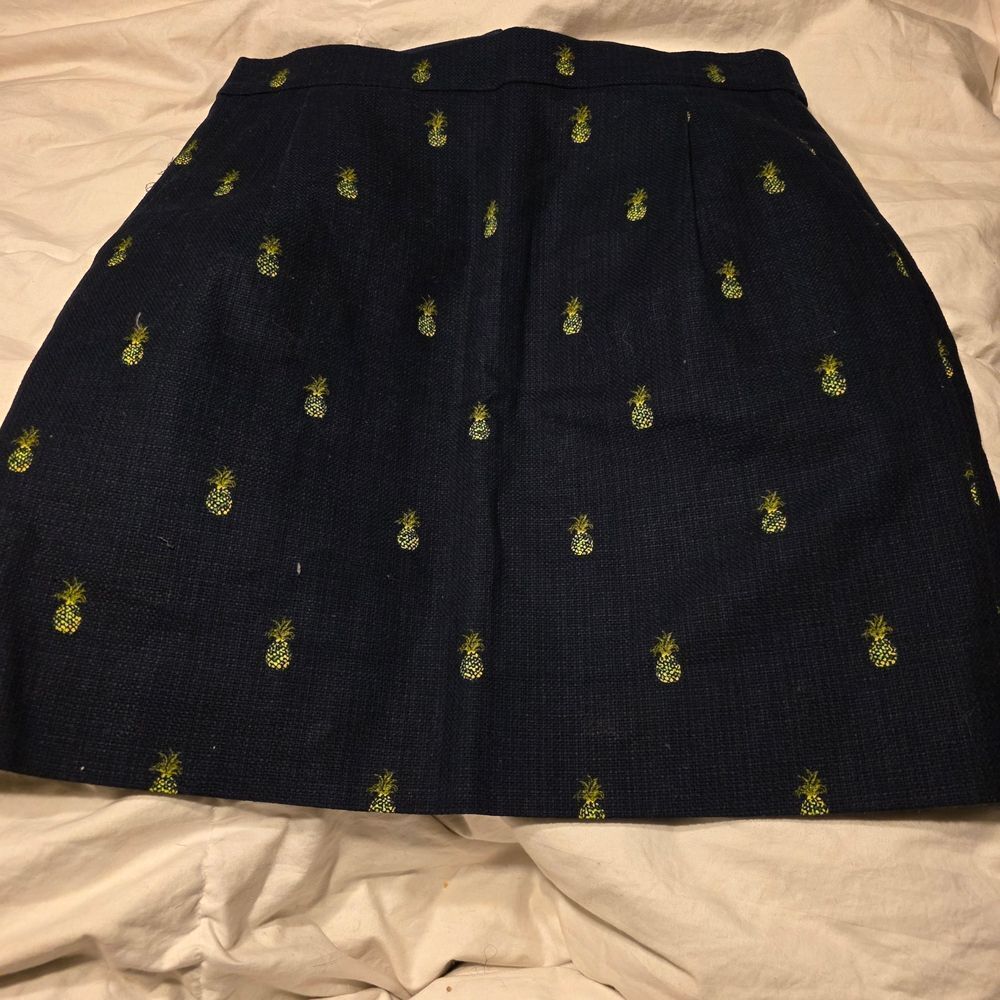 J. Crew Navy Pineapple Printed Basketweave Mini Skirt - Size 00